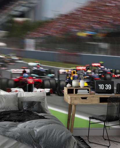 Fond d'écran de course de voitures F1 sur piste Fond d'écran de course de voitures F1 sur piste