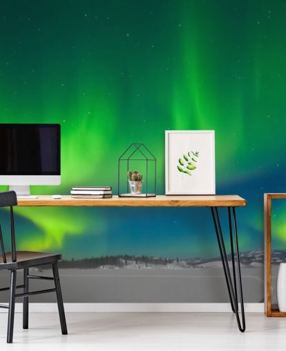 Blue and Green Northern Lights Wall Mural Blue and Green Northern Lights Wall Mural