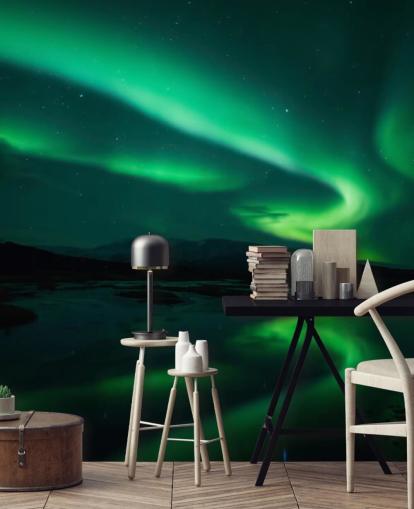 Blå och grön väggmålning Blå och grön väggmålning