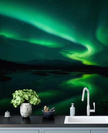 Blue and Green Wall Mural Blue and Green Wall Mural