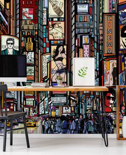Colourful Abstract Times Square New York Wall Mural Colourful Abstract Times Square New York Wall Mural