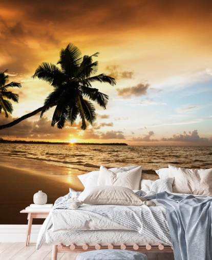 Sunset at a Tropical Beach Wall Mural Sunset at a Tropical Beach Wall Mural