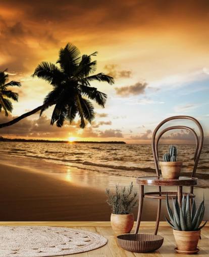 Sunset at a Tropical Beach Wall Mural Sunset at a Tropical Beach Wall Mural