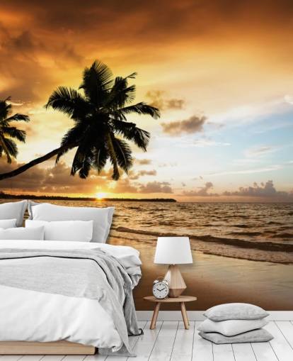 Solnedgang på en tropisk strand veggmaleri Solnedgang på en tropisk strand veggmaleri