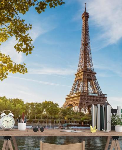 torre eiffel em um dia ensolarado papel de parede torre eiffel em um dia ensolarado papel de parede