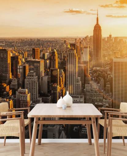 custom new york skyline wallpaper called Sunrise New York for living rooms, bedrooms and offices custom new york skyline wallpaper called Sunrise New York for living rooms, bedrooms and offices