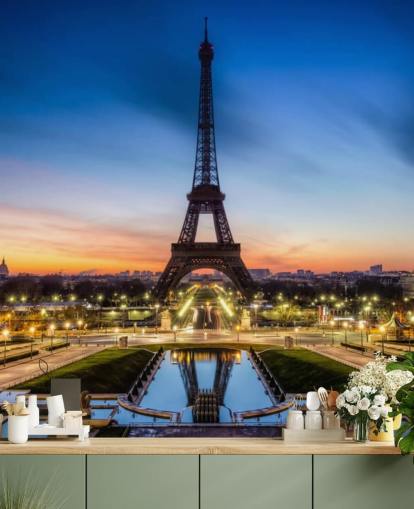 Paris at Night Sunset Wallpaper Paris at Night Sunset Wallpaper