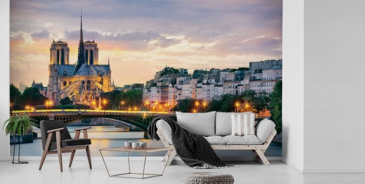 Notre Dame and River Wall Mural