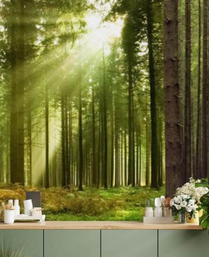 green customizable forest wallpaper called Panoramic Woodland for bedrooms green customizable forest wallpaper called Panoramic Woodland for bedrooms
