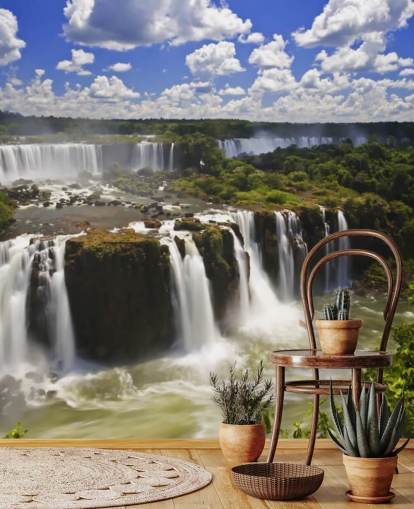 Mural de pared Cascada de iguazú tropical Mural de pared Cascada de iguazú tropical