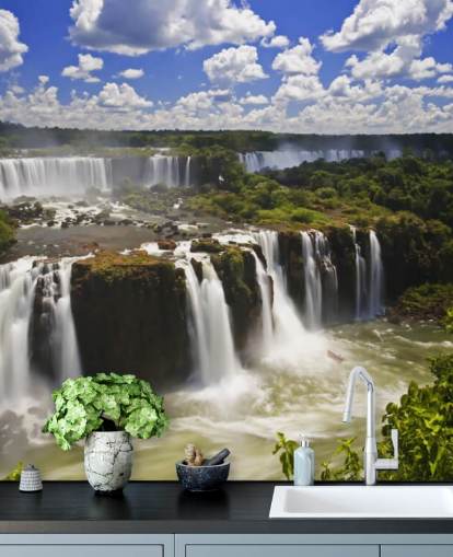Mural de pared Cascada de iguazú tropical Mural de pared Cascada de iguazú tropical