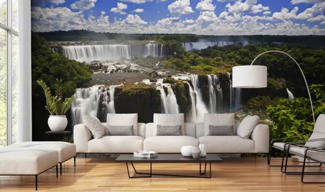 Tropical Iguassu Waterfall Wall Mural