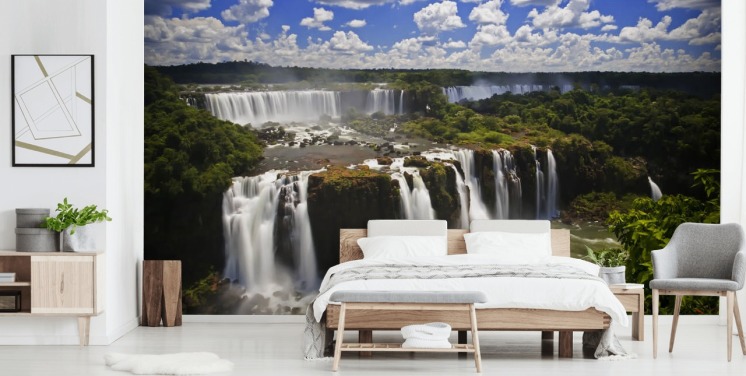 Decorazione murale con cascata di iguassu tropicale