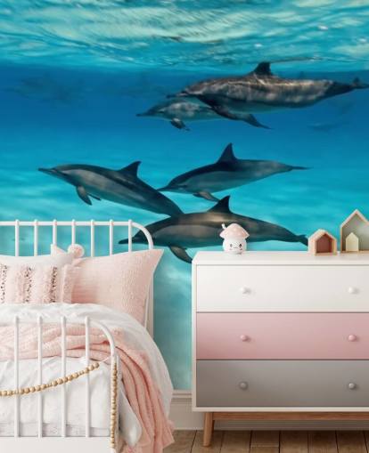 Dolphin Pod Under the Sea Wall Mural Dolphin Pod Under the Sea Wall Mural