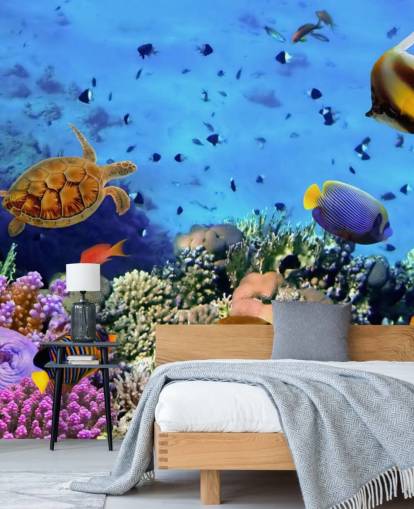 Mural de Parede de Coral e Peixe Mural de Parede de Coral e Peixe