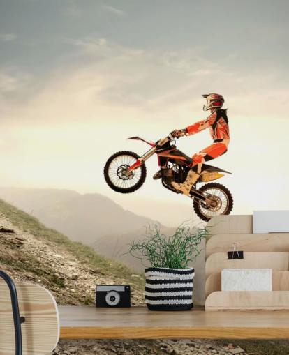 Fliegender Motocross-Fahrer Tapete Fliegender Motocross-Fahrer Tapete