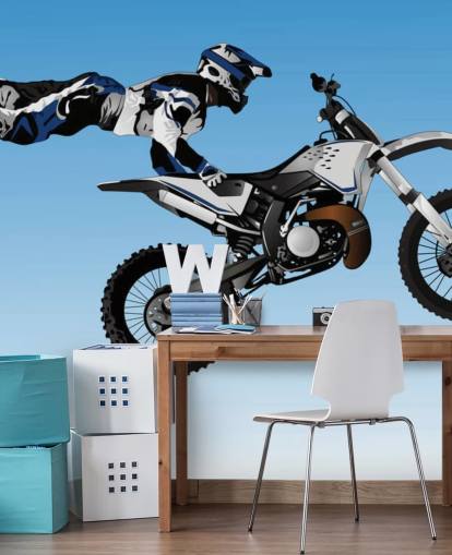 Motocross Biker flyr på baksiden av sykkel tapet Motocross Biker flyr på baksiden av sykkel tapet