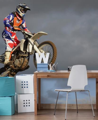 Motorcross Biker in Air Wallpaper Motorcross Biker in Air Wallpaper