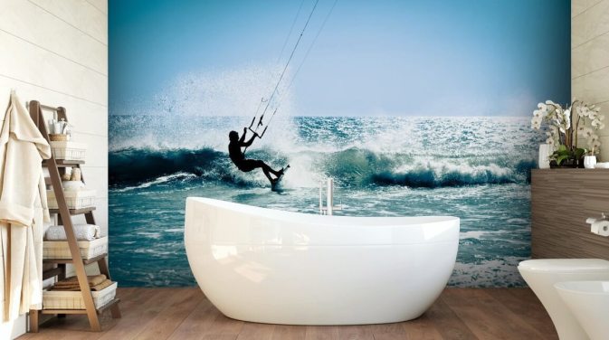 Fondo de pantalla de silueta de surfista