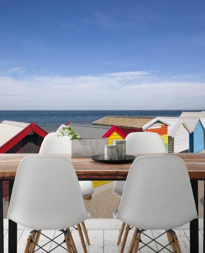 colourful beach huts on beach wallpaper colourful beach huts on beach wallpaper