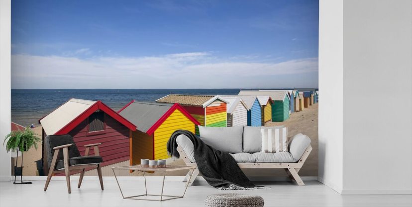 tropical beach hut wallpaper