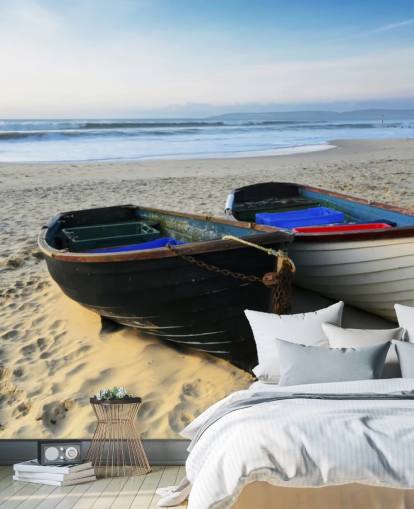 Two Boats on the Beach Wall Mural Two Boats on the Beach Wall Mural