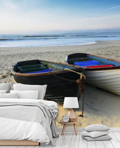 Two Boats on the Beach Wall Mural Two Boats on the Beach Wall Mural