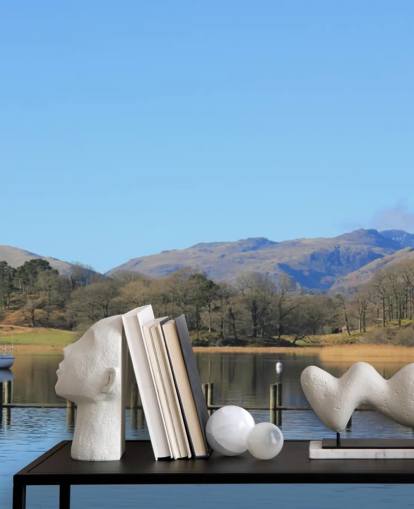 Behang voor meer en boot Behang voor meer en boot