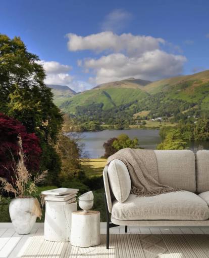 Beautiful Lake District Trees Lake and Hills Wall Mural Beautiful Lake District Trees Lake and Hills Wall Mural
