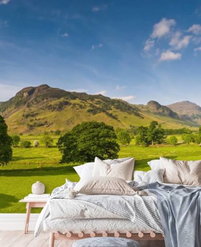 Papel de parede de campo e montanha Papel de parede de campo e montanha