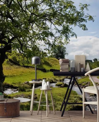 Boom met Brook Muurschildering Boom met Brook Muurschildering