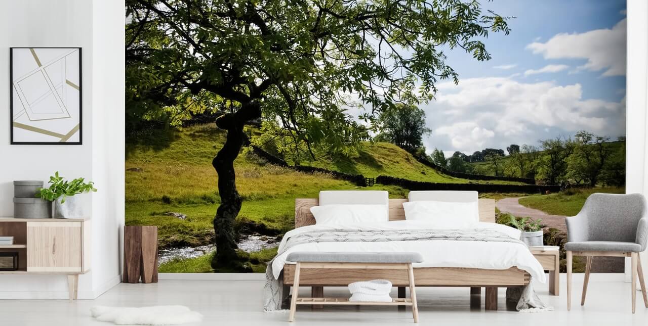 Boom met Brook Muurschildering Boom met Brook Muurschildering