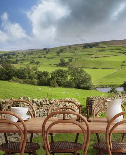 Dry Stone Wall and Fields in Swaledale Wall Mural Dry Stone Wall and Fields in Swaledale Wall Mural