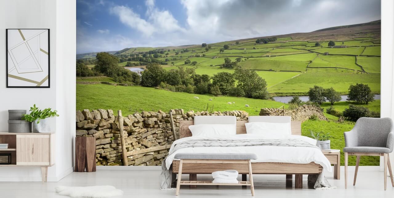 Dry Stone Wall and Fields in Swaledale Wall Mural Dry Stone Wall and Fields in Swaledale Wall Mural