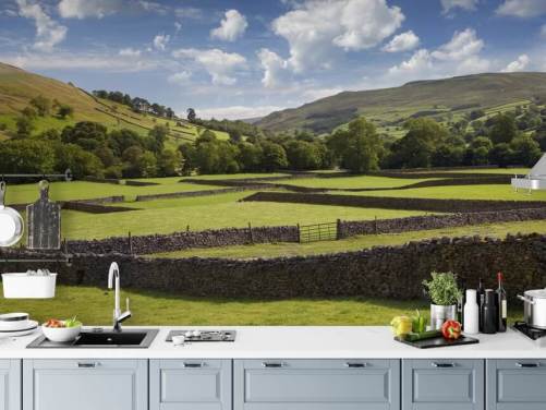 aanpasbare behangmuurschildering op het platteland genaamd Rural Yorkshire voor verzorgingstehuizen en bedrijven
