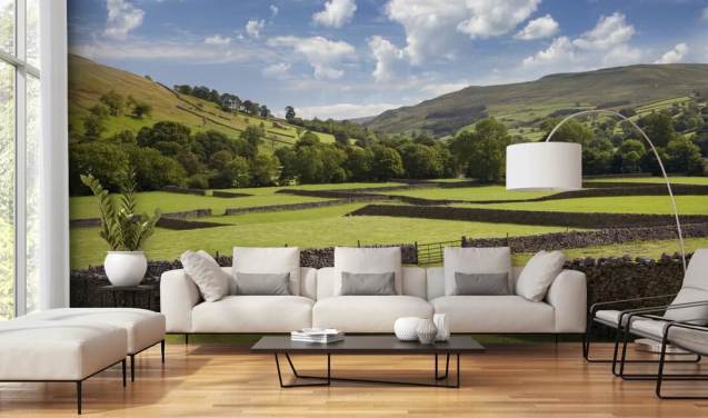 countryside customisable wallpaper mural called Rural Yorkshire for care homes and businesses