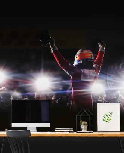 musta, valkoinen ja punainen f1 tapetti seinämaalaus nimeltä Fernando Alonso Korea Victory 2010 musta, valkoinen ja punainen f1 tapetti seinämaalaus nimeltä Fernando Alonso Korea Victory 2010