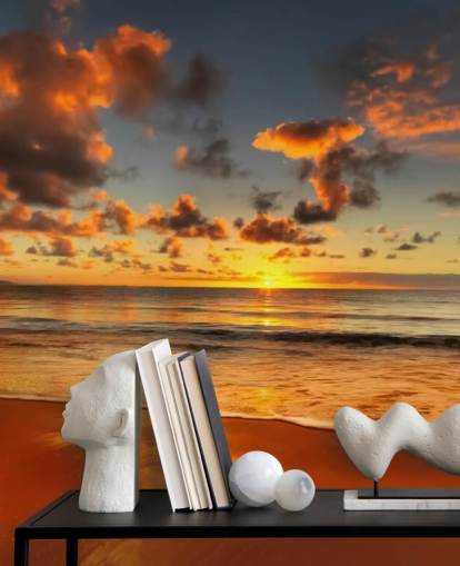 oranssi ranta ja auringonlasku tapetti oranssi ranta ja auringonlasku tapetti