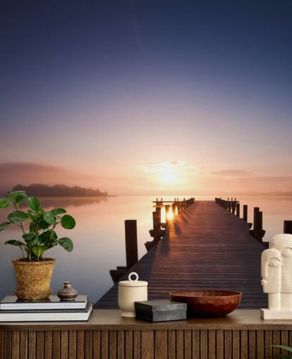 Lake Sunset Jetty behang Lake Sunset Jetty behang