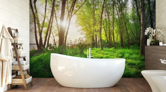 Green Sunny Forest Wallpaper