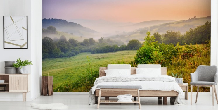Misty Countryside Hills