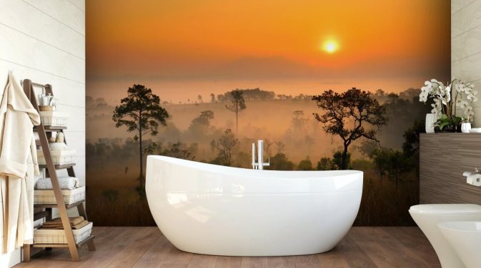 Afrikaans Misty Forest behang