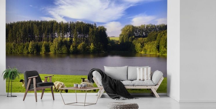 Får af en River Wallpaper