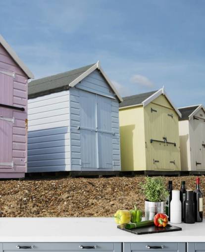 Pastel Coloured Beach Huts Wallpaper Pastel Coloured Beach Huts Wallpaper