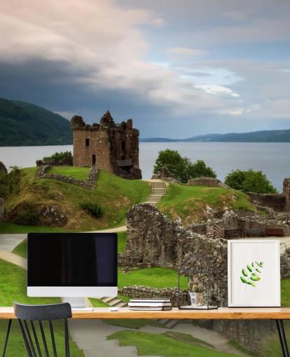 Skotska slottet av Loch Ness Wallpaper Skotska slottet av Loch Ness Wallpaper
