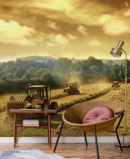 Tractores cayendo heno fondo de Tractores cayendo heno fondo de