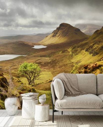 Stormy Clouds and Green Mountains Wall Mural Stormy Clouds and Green Mountains Wall Mural