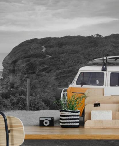 Geel Campervan behang Geel Campervan behang