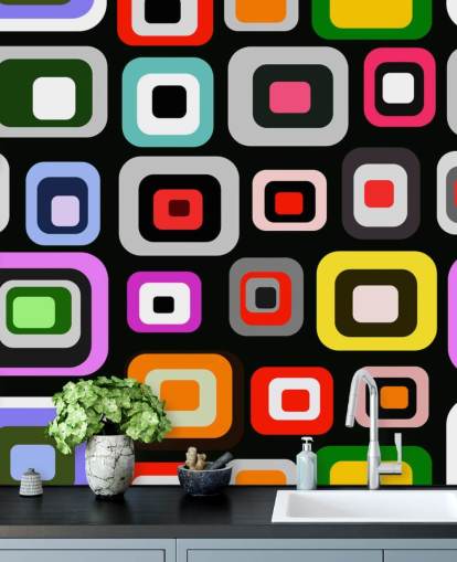 Colourful Retro Abstract Wallpaper Colourful Retro Abstract Wallpaper