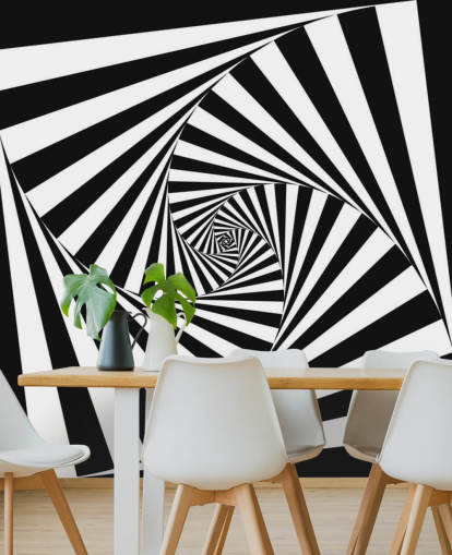 Svart og hvitt optisk kunst tapet Svart og hvitt optisk kunst tapet